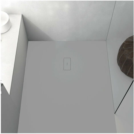Receveur de douche 90 x 190 cm extra plat FUSION en résine surface ardoisée béton