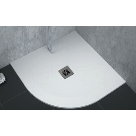 Receveur de douche 90 x 90 cm extra plat LOGIC surface ardoisée semi-circulaire blanc