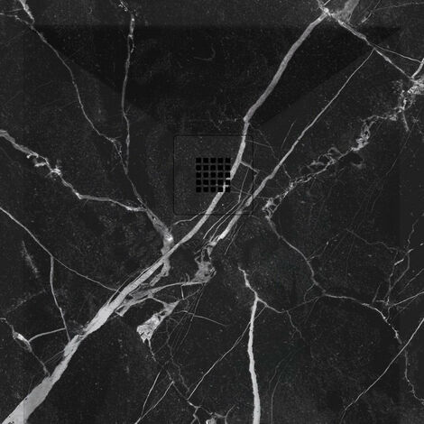 Receveur de douche 90x190 cm extra plat DEKOR en résine finition marbre noir