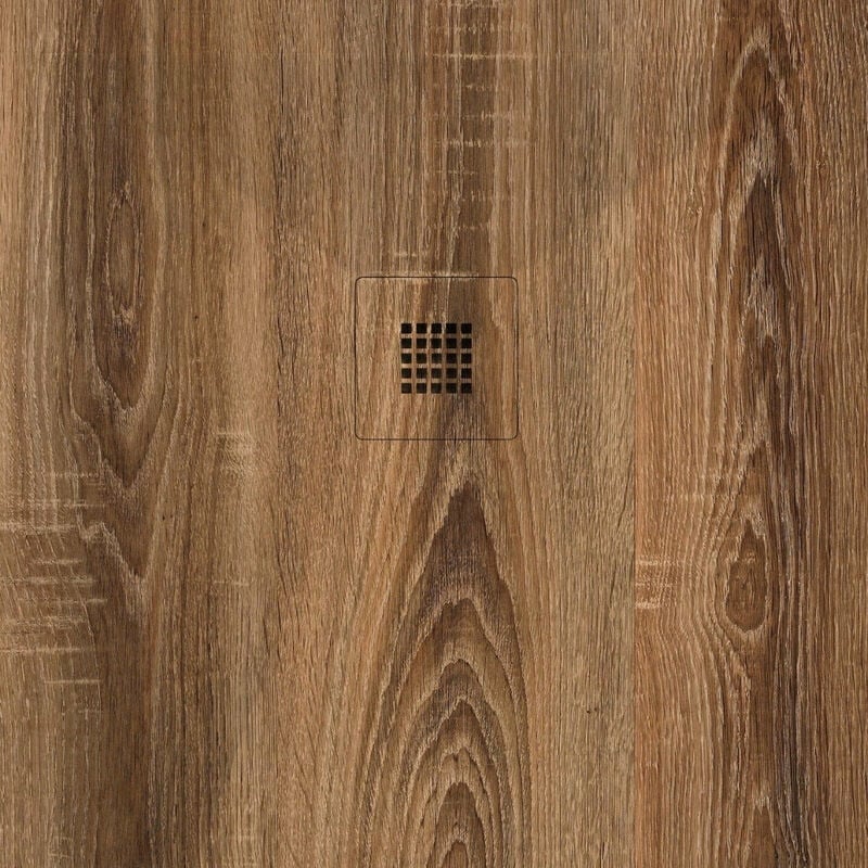 Stano. - Receveur de douche 70x80 cm extra plat dekor en résine finition bois brut