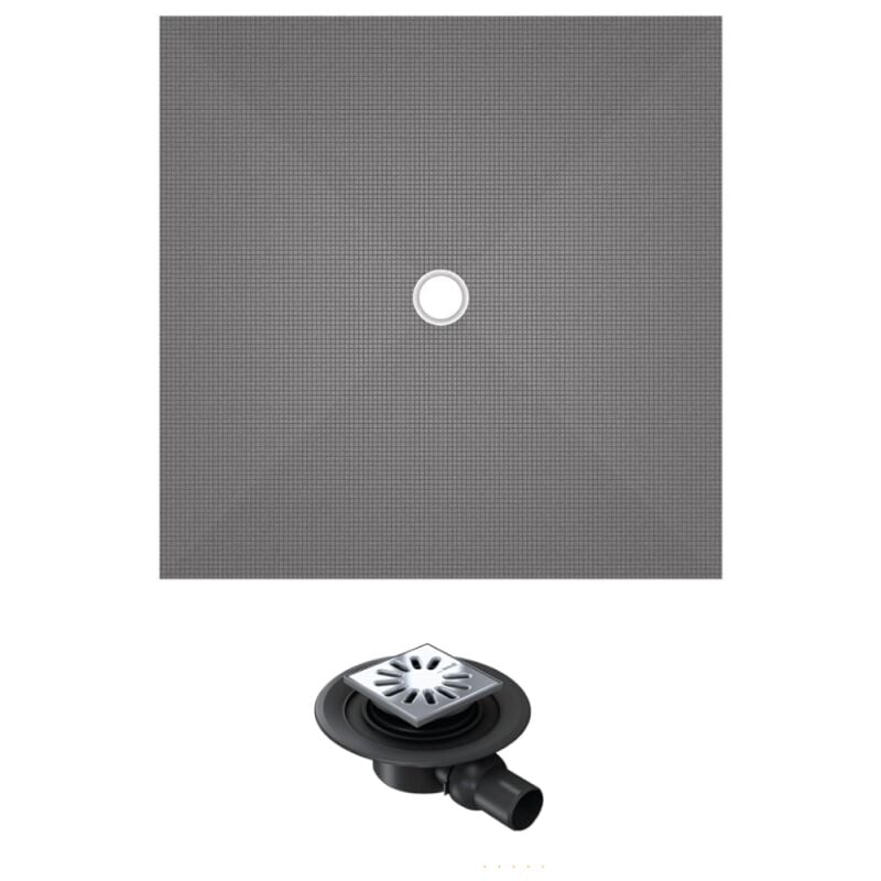 Wedi - Receveur de douche à carreler 120 x 120 Fundo Primo carré écoulement centrée + bonde horizontale