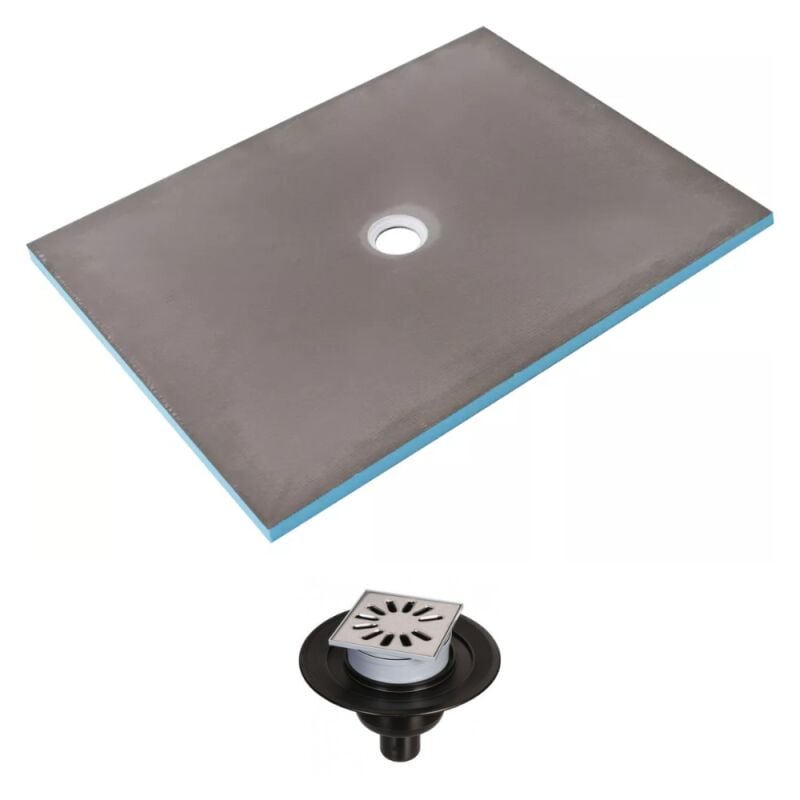 Wedi - Receveur de douche à carreler 180 x 90 Fundo Primo rectangle écoulement centré + bonde verticale