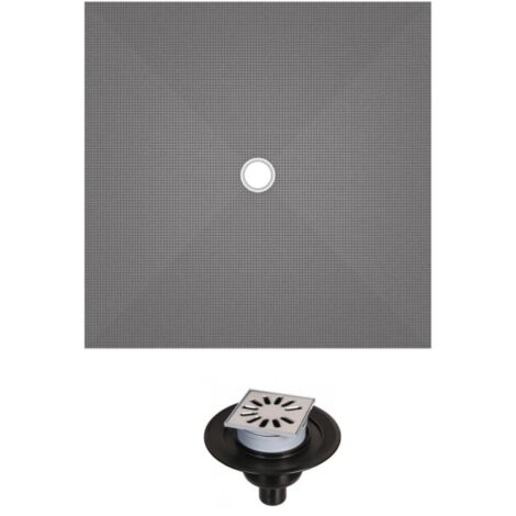 Receveur de douche à carreler 120 x 120 WEDI Fundo Primo carré écoulement centrée + bonde verticale