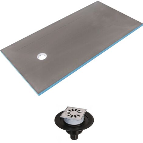 Receveur de douche à carreler 140 x 90 WEDI Fundo Primo rectangle écoulement excentré + bonde verticale