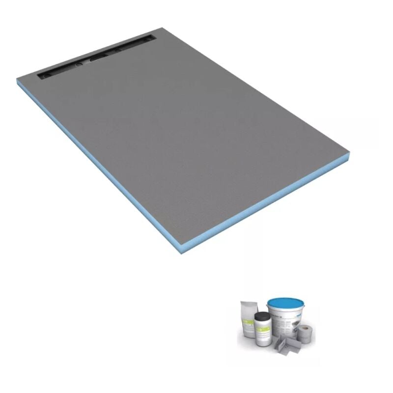 Wedi - Receveur de douche à carreler 160 x 100 cm Fundo Riolito Neo + Kit d'étanchéité