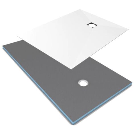 Receveur de douche à carreler 180 x 90 WEDI Fundo Primo rectangle écoulement excentré + recouvrement top blanc