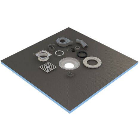 Receveur de douche à carreler 80x80x4cm – Mousse dure XPS hydrofuge – Siphon centré pour évacuation efficace – Pentes douces préformées – Valstorm