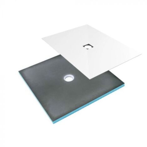 Receveur de douche à carreler 90 x 90 WEDI Fundo Primo carré écoulement centrée + recouvrement top blanc
