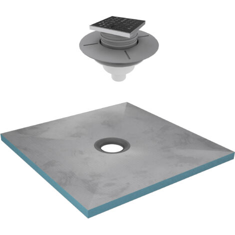 Aurlane – Receveur de douche à encastrer 90x90 cm – Bonde verticale 50mm incluse – Épaisseur 40mm en polystyrène – Installation rapide et sécurisée