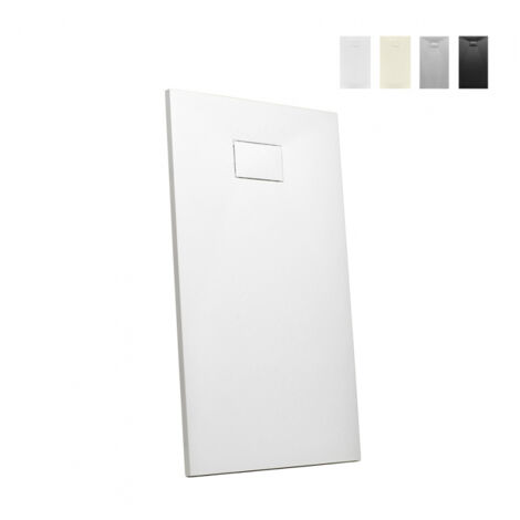 ARATI BATH & SHOWER Receveur de douche à l'italienne rectangulaire en résine 110x70 salle de bain moderne Stone - Blanc