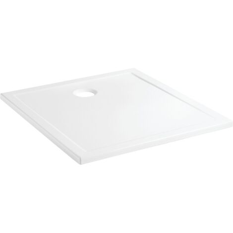 Receveur de douche à poser 80x80 cm – Épaisseur 3 cm – Céramique blanche lisse – Compatible systèmes de drainage – Anconetti