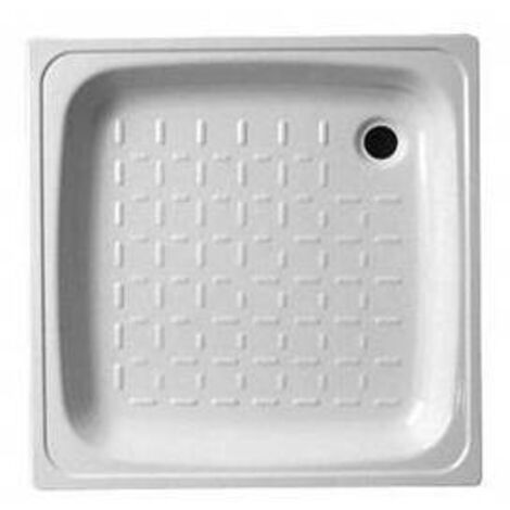 Receveur de douche à poser en acier blanc – Dimensions 70 x 70 cm – Double rebord DianFlex – Hauteur 8 cm – Smavit
