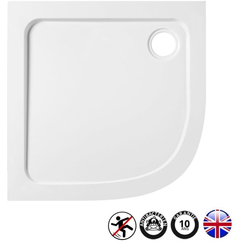 Jacob Delafon - Receveur de douche antidérapant 100 x 80 Flight quart de rond angle à gauche