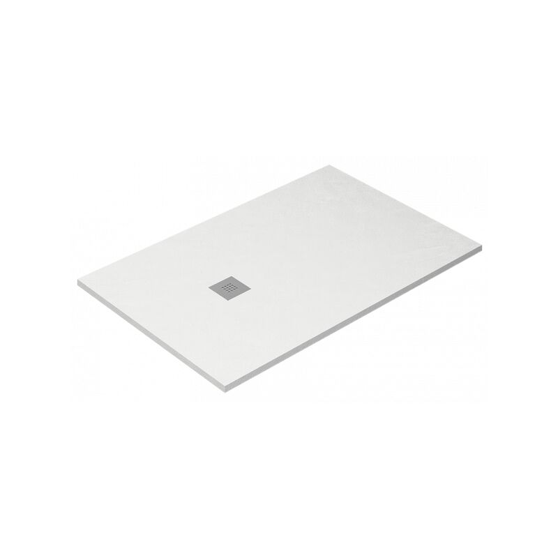 Receveur de douche Ardesia extra-plat et gel coat antidérapant blanc Siphon en cadeau 100X130 Ral 9003