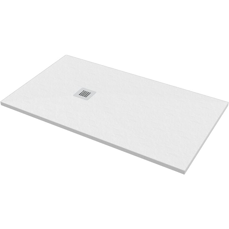 Receveur de douche aux dimensions de 80x140 cm en couleur blanche effet pierre Ponsi Stone BPMAROSTON8014 Blanc mat - Blanc mat