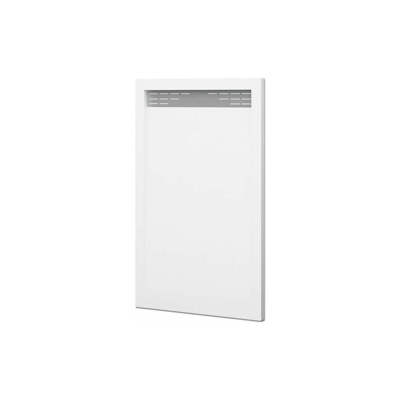 Receveur de douche avec demi-cadre modèle Bidai texture ardoise. BLANC, Siphon en cadeau 70X130 Ral 9003