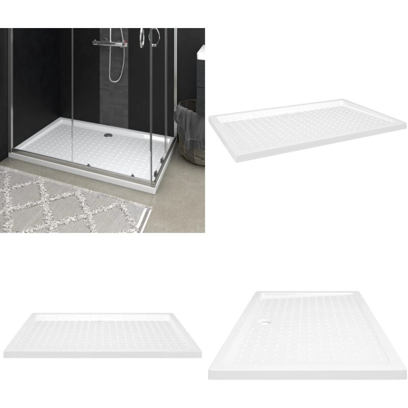 Vidaxl - Receveur de douche avec picots Blanc 80x120x4 cm abs - receveur de douche - receveurs de douche - Home & Living - Blanc