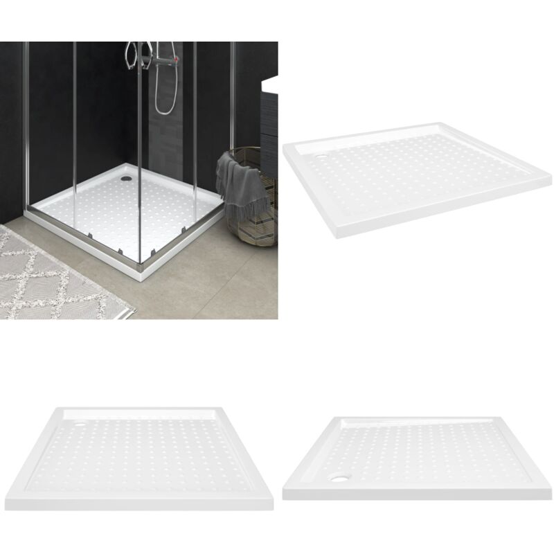 Vidaxl - Receveur de douche avec picots Blanc 80x80x4 cm abs - receveur de douche - receveurs de douche - Home & Living - Blanc