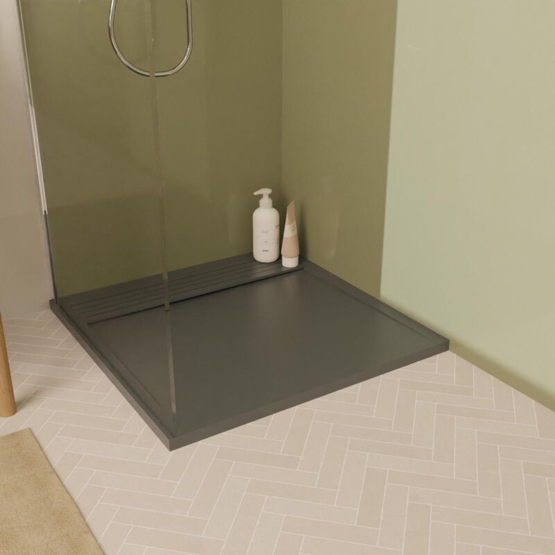 Receveur de douche 80x80 cm en béton gris