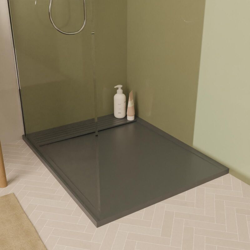 Receveur de douche 100x80 cm en béton gris