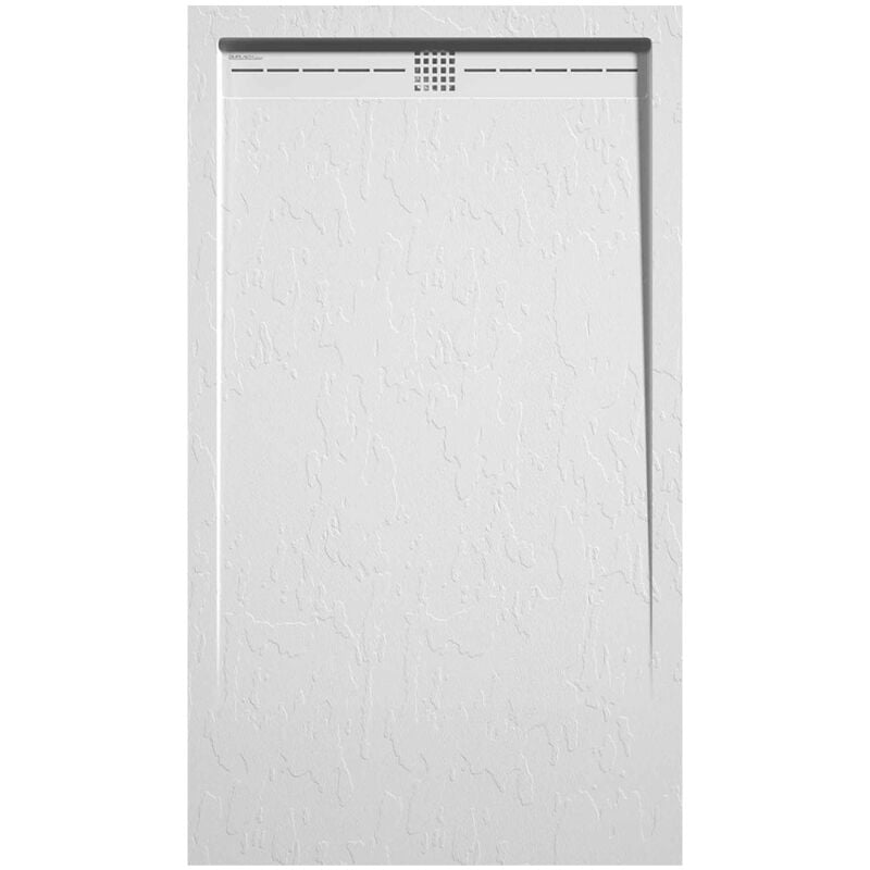 Receveur de douche Blanc, finition Ardoise Stone CACH, grille de couleur - 80 x 70 cm