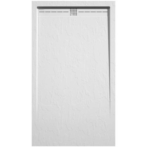 Receveur de douche Blanc, finition Ardoise Stone CACH, grille de couleur - 70 x 70 cm