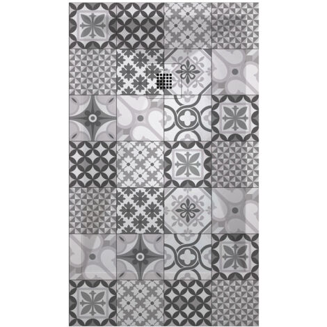 Receveur de douche BN Hydraulic, finition Lisse Stone 3D, grille de couleur - 120 x 80 cm
