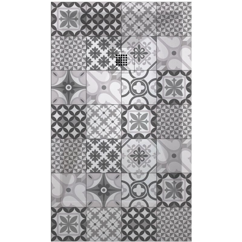 Receveur de douche bn Hydraulic, finition Lisse Stone 3D, grille de couleur - 70 x 70 cm