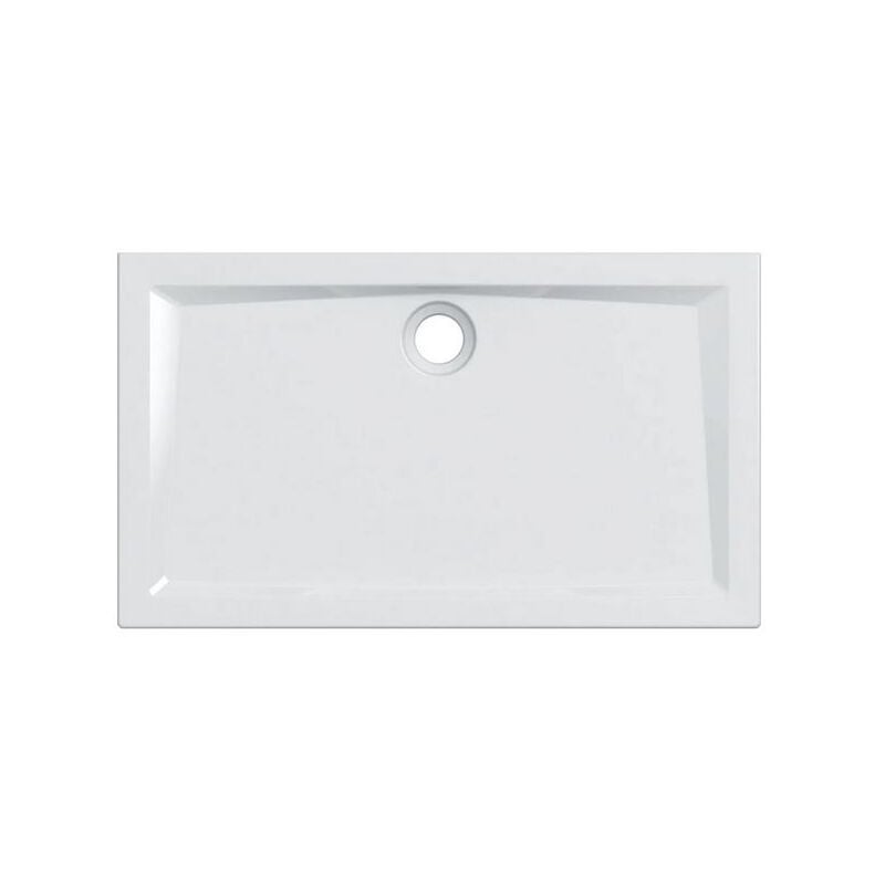 Receveur de douche rectangulaire 120x80x6 cm en grès cérame blanc brillant Geberit Blanc