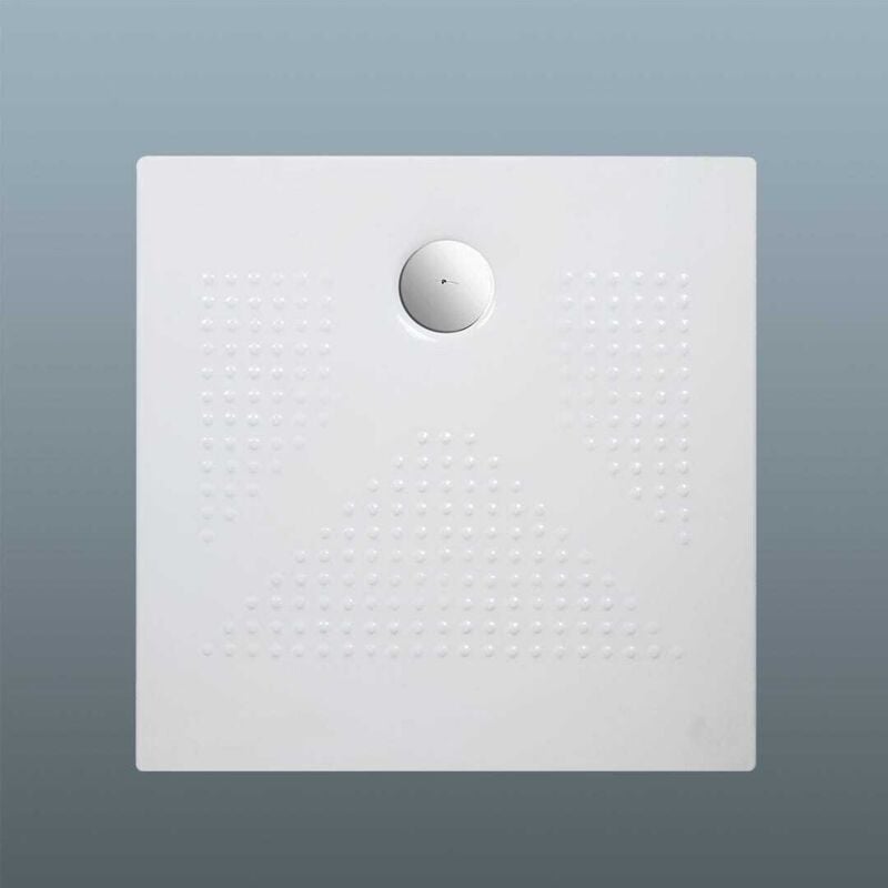 Kiamami Valentina - Receveur De Douche Carré 80X80 En Céramique Mince 3Cm Delfino