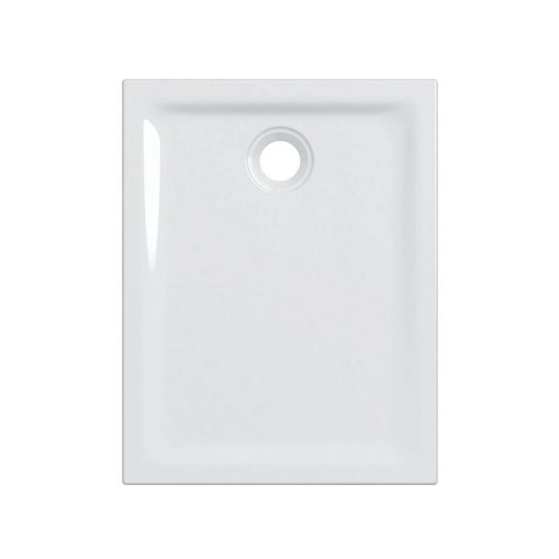 Receveur de douche rectangulaire 90x70x4,5 cm en grès cérame blanc brillant Geberit Blanc