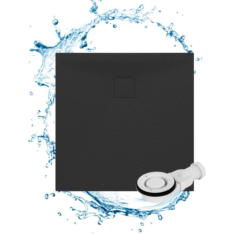 Granitan - receveur de douche carré 80 x 80 cm noir smc composite teja