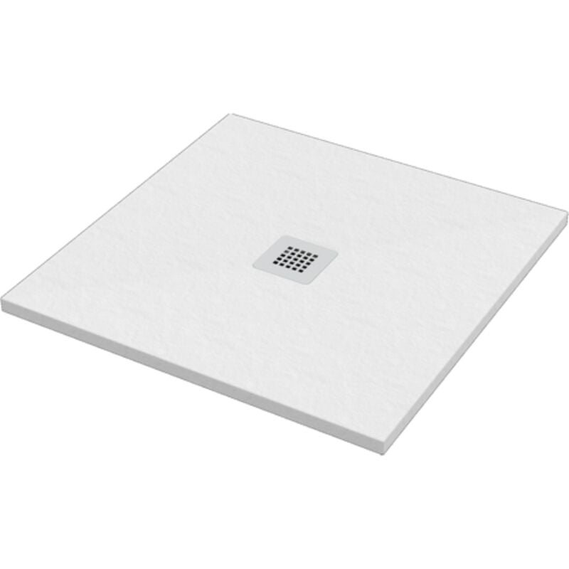 Receveur de douche carré 80x80 cm coloris blanc effet pierre Ercos Stone BPMAROSTON8080 Blanc mat