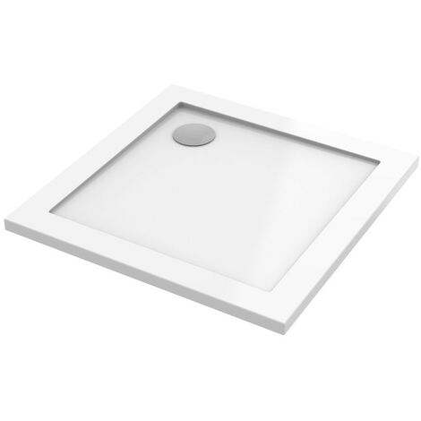 Receveur de douche carré 80x80 cm coloris blanc en résine Ponsi Solilux BPR01 blanc - blanc