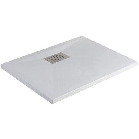 Kinedo - Receveur douche blanc Kinesurf, 90 x 70, adherence faible / PN6, 9, bonde centree sur la longueur