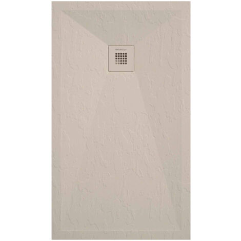 Receveur de douche crème ardoise Stone Plus, grille de couleur - 120 x 90 cm