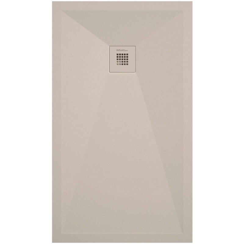 Receveur de douche crème lisse Stone Plus, grille de couleur - 70 x 70 cm