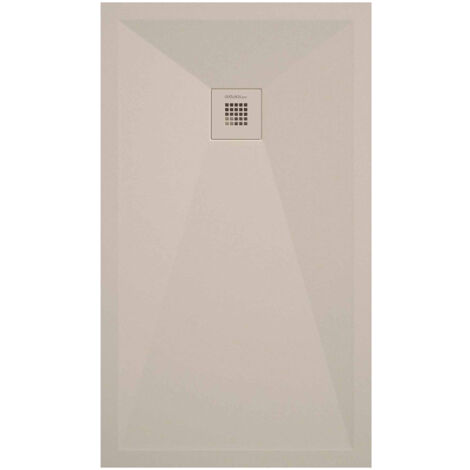 Receveur de douche crème lisse Stone Plus, grille de couleur - 120 x 90 cm