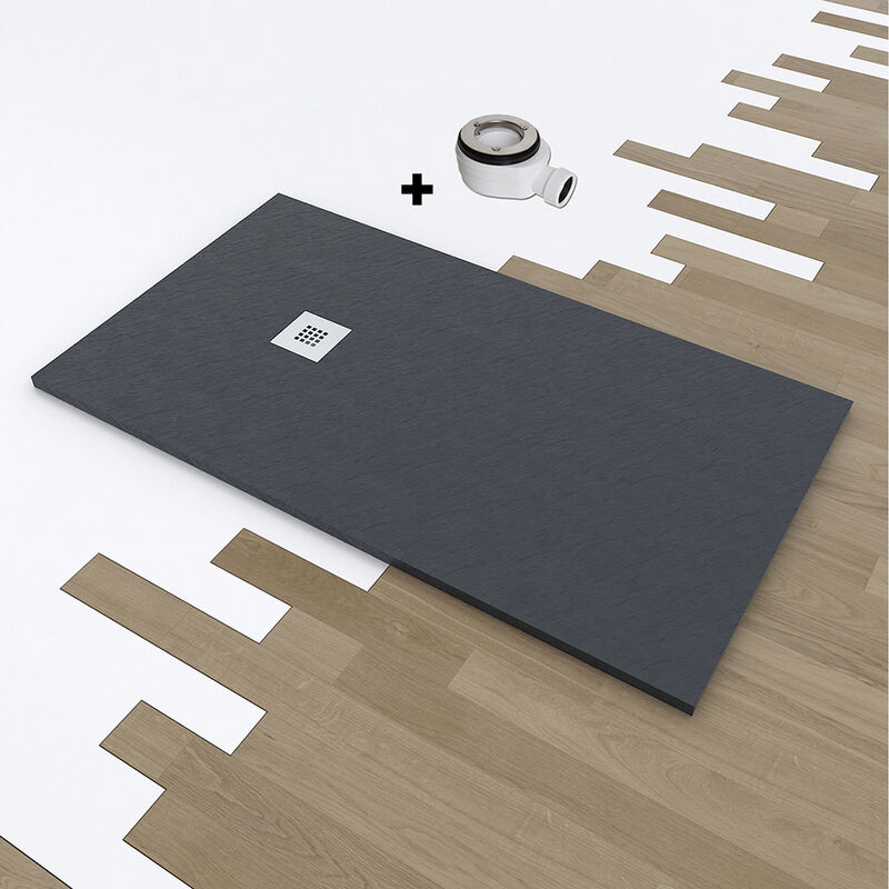 Receveur de douche deluxe extra-plat 75x190 cm Gris foncé