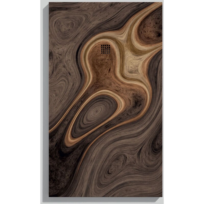 Receveur de douche Ebène, finition Lisse Stone 3D, grille de couleur - 70 x 70 cm