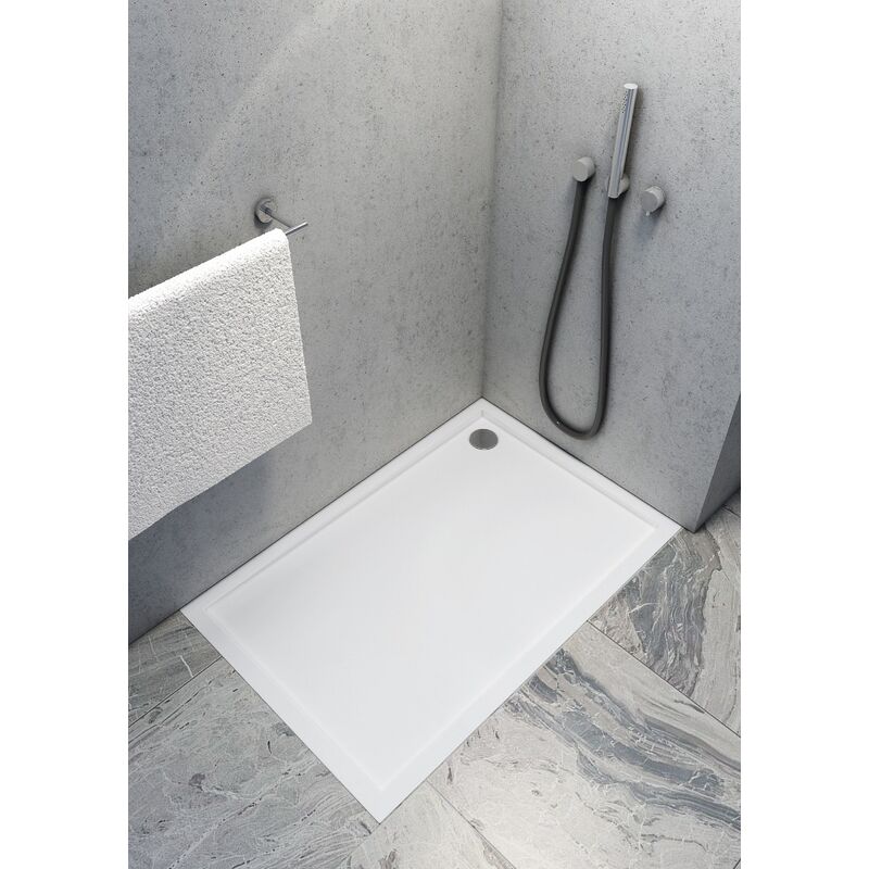 Otitec - Receveur de douche en acrylique blanc - rectangulaire - zaher - 120 x 90 - blanc