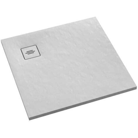 Receveur de douche en acrylique blanc  structure en pierre   carré      + siphon extraplat VIEGA  TYTANIT  100 x 100