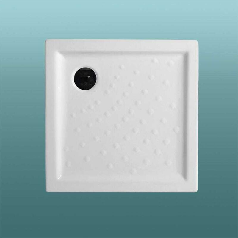 Kiamami Valentina - Receveur De Douche En Céramique Antidérapant 90X90 Carré H6 Malta