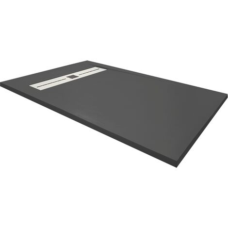 Receveur de douche en résine extra plat à poser 80x160cm - noir - ARHUS