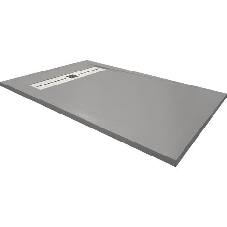 Receveur de douche en résine extra plat à poser 90x160cm - ciment - ARHUS