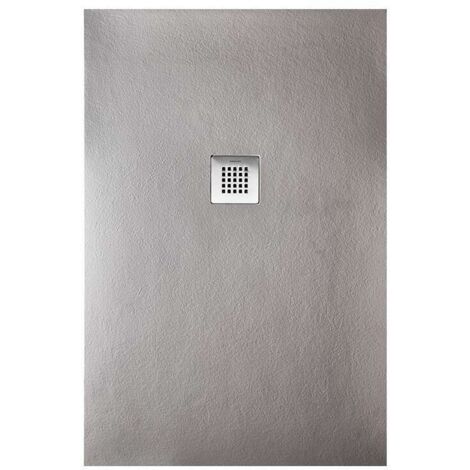 Receveur de douche en résine minérale extra plat - STRATO - Gris - 80 x 160 cm