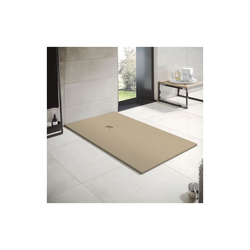 Receveur de douche en résine 80x80cm Moka Ral 1019