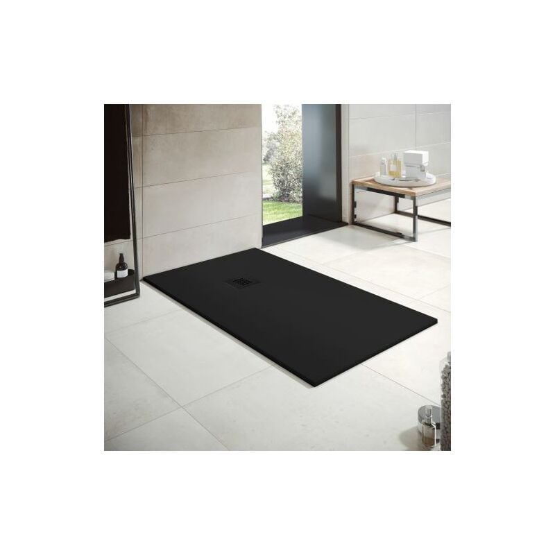 Bathme - Receveur de douche en résine Largeur 70 Noir Ral 9005 70x120 cm