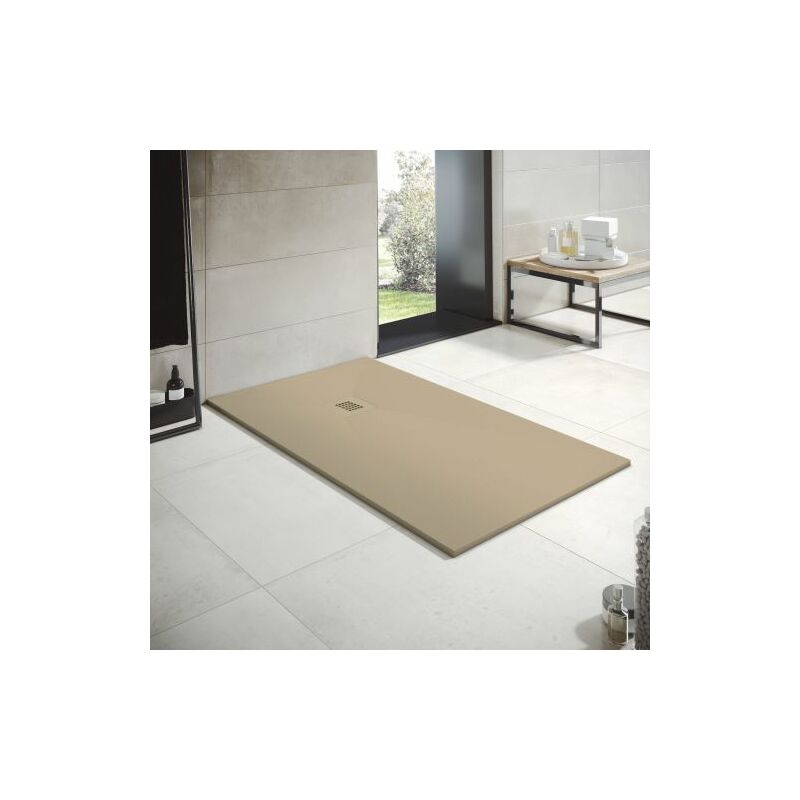 Receveur de douche en résine Largeur 100 Moka Ral 1019 100x100 cm