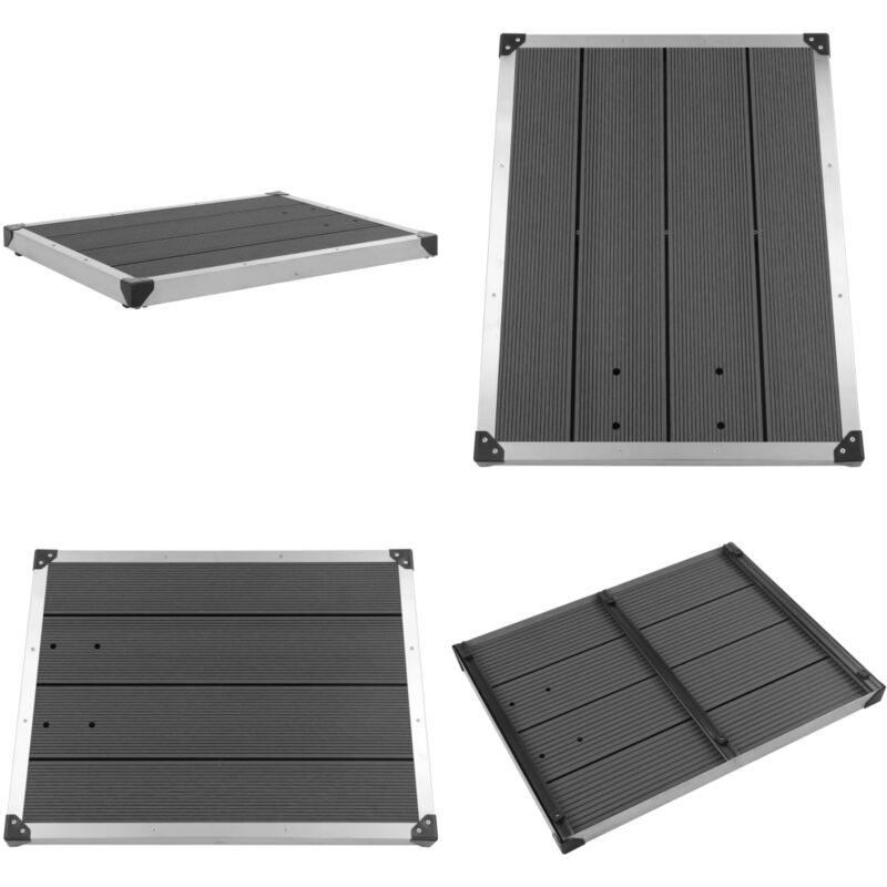 Receveur de douche extérieur WPC Inox 80x62 cm Gris - base de douche de jardin - bases de douche de jardin - Home & Living